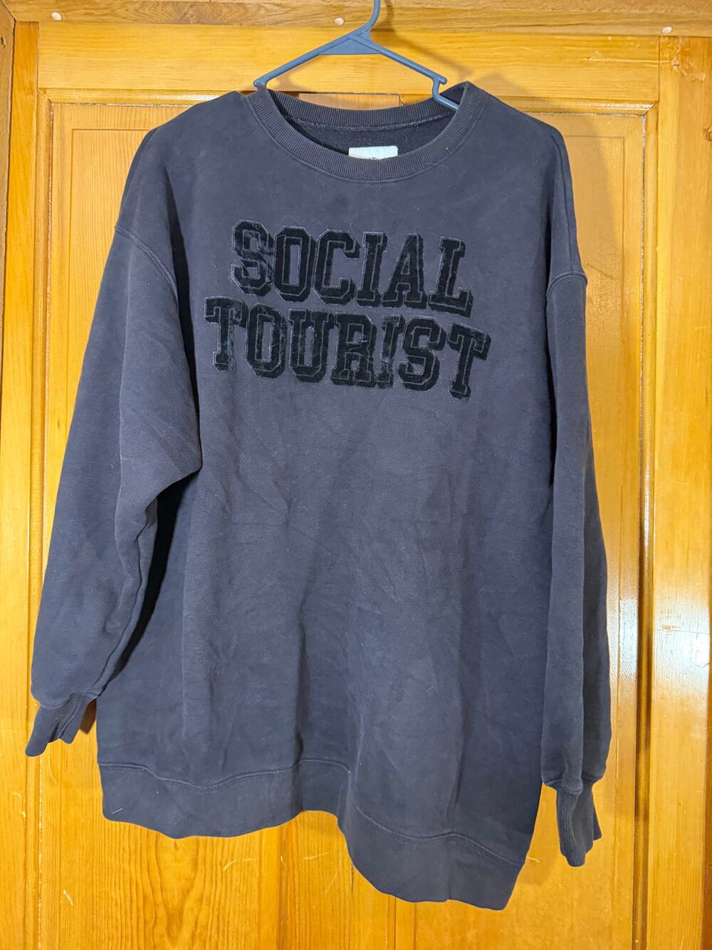 Social Tourist Sweatshirt Mens Large L Black LA CA Crewneck